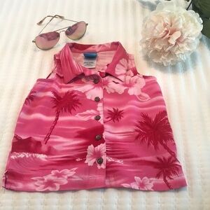 Little Big Dogs Hawaiian Button Down Shirt Size M (12-18 months)